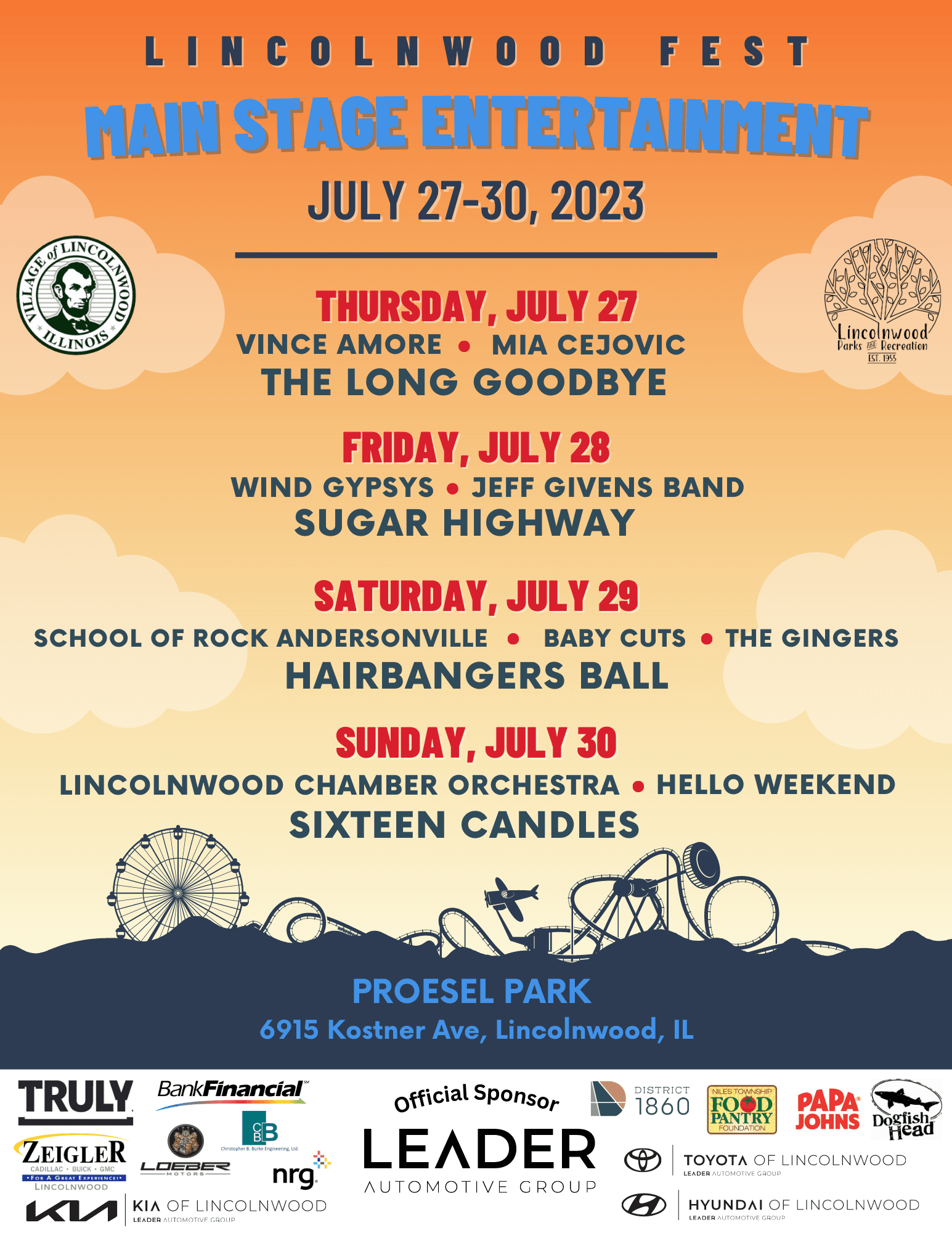 Official music lineup