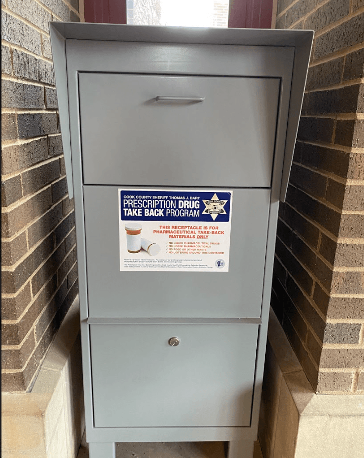 Prescription drug disposal bin